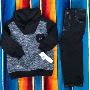 Calvin Klein boys pullover sweater with jeans